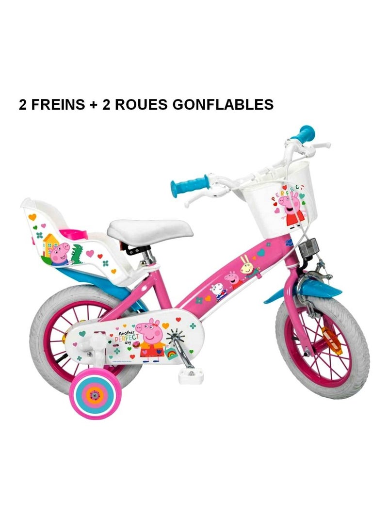 Velo 12 pouces Peppa Pig 3/5 ans Stabilisateur ROSE N/A - Kiabi