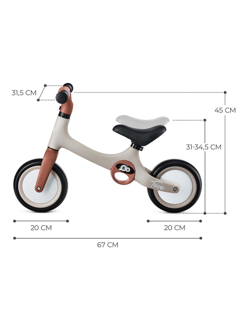 Velo d'equilibre leger selle et roues reglables Beige - Kiabi