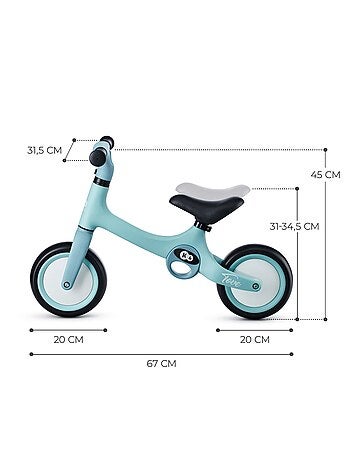 Velo d'equilibre leger selle et roues reglables