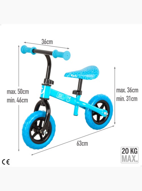 Vélo d'équilibre réglable en hauteur avec un poids maximum de 20 kg evo - Kiabi