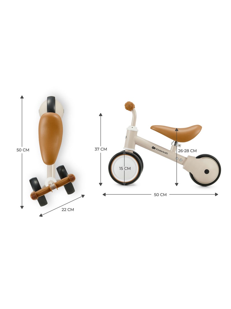 Vélo Draisienne Kinderkraft CUTIE avec Selle Réglable, Roues EVA et Guidon Sécurisé Beige - Kiabi