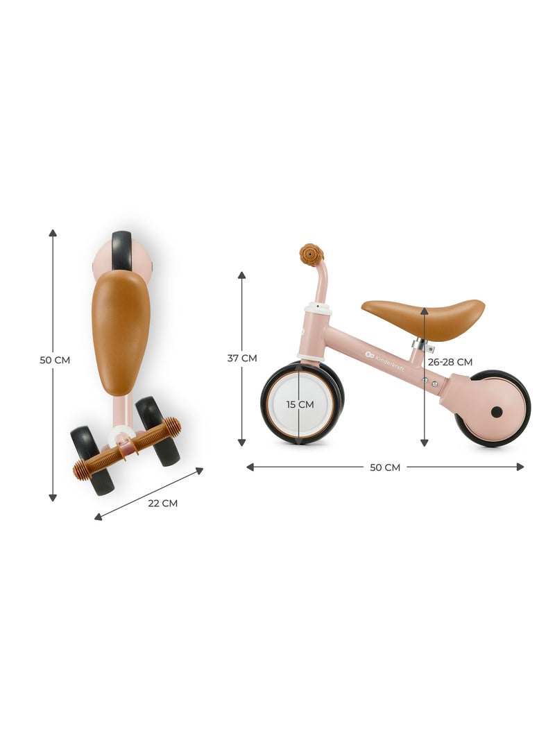 Vélo Draisienne Kinderkraft CUTIE avec Selle Réglable, Roues EVA et Guidon Sécurisé Rose - Kiabi