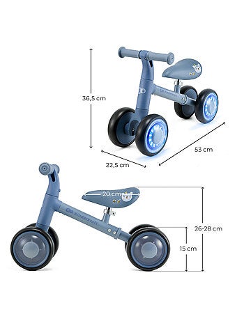 Vélo Draisienne Kinderkraft CUTIE FLASH avec Roues LED RGB, Selle Réglable et Cadre Acier