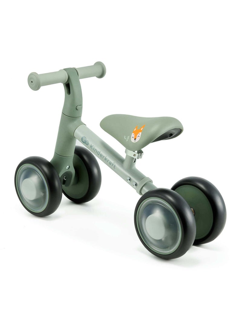 Vélo Draisienne Kinderkraft CUTIE FLASH avec Roues LED RGB, Selle Réglable et Cadre Acier Vert - Kiabi