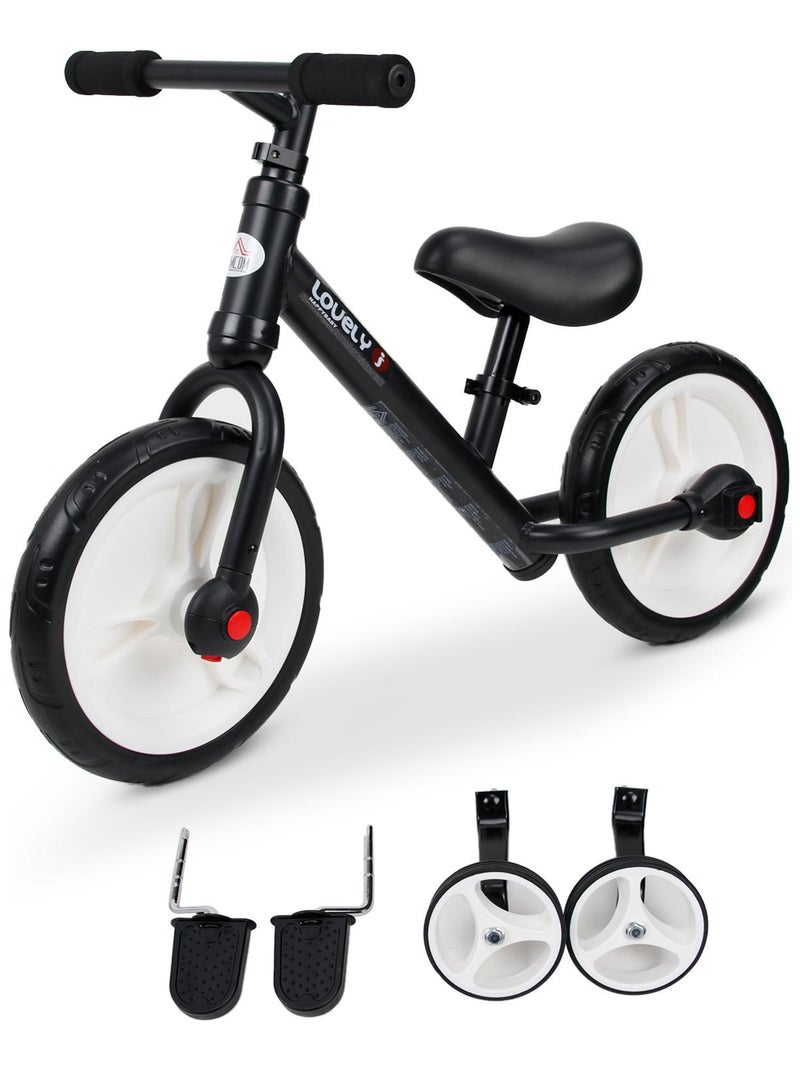 Vélo enfant draisienne 2 en 1 roues 12" Noir - Kiabi