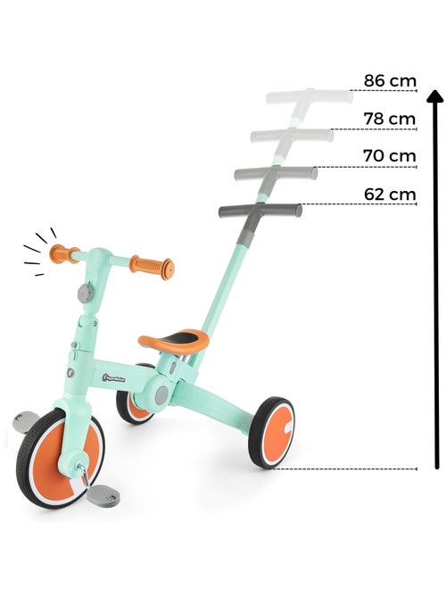 Vélo Multifonctions Draisienne Tricycle pour enfants Vélo 3 ou 2 Roues à Pédales Amovibles - Kiabi