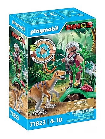 Vélociraptor, explorateur avec lasso et marmotte