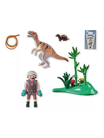 Vélociraptor, explorateur avec lasso et marmotte