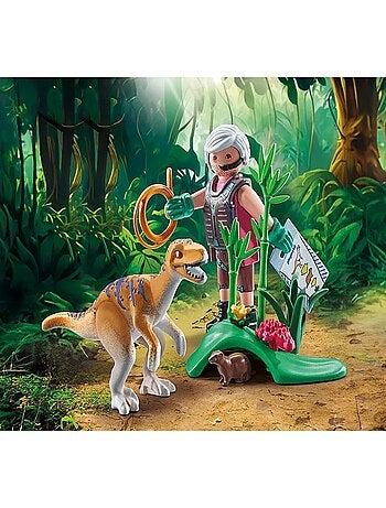 Vélociraptor, explorateur avec lasso et marmotte
