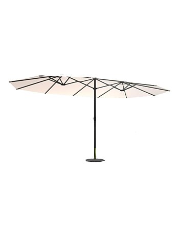 VENICE Parasol double ecru droit ovale 2,7 x 4,6 m