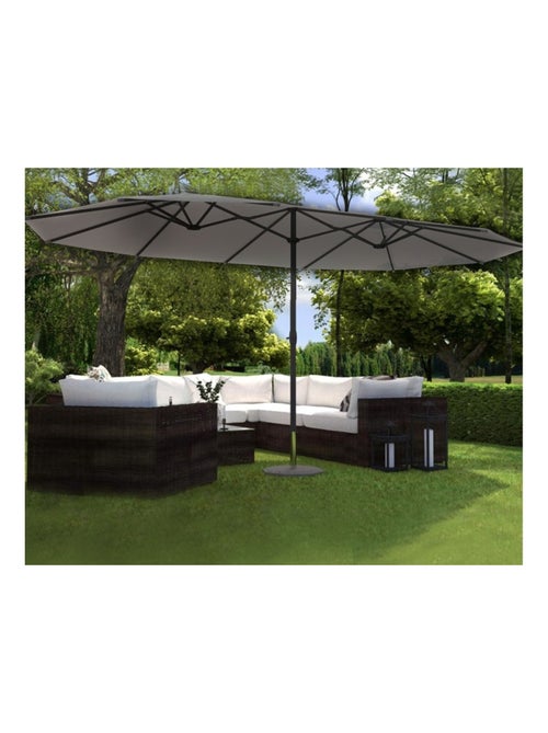 VENICE Parasol double gris droit ovale 27 x 46 m - Kiabi VENICE Parasol double gris droit ovale 27 x 46 m - Kiabi