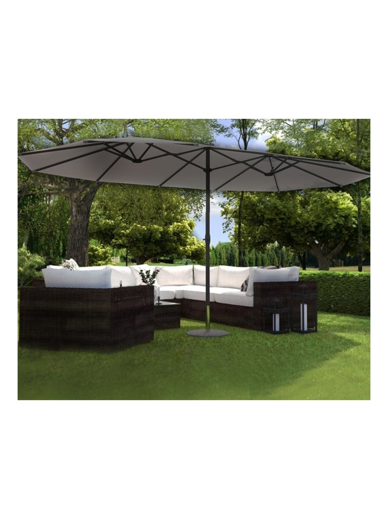 VENICE Parasol double  gris droit ovale 2,7 x 4,6 m Gris - Kiabi