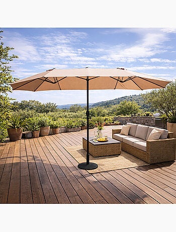 VENICE Parasol rectangulaire double 2,7x4,6m taupe