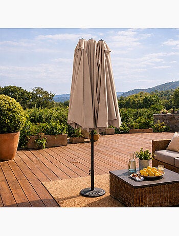 VENICE Parasol rectangulaire double 2,7x4,6m taupe