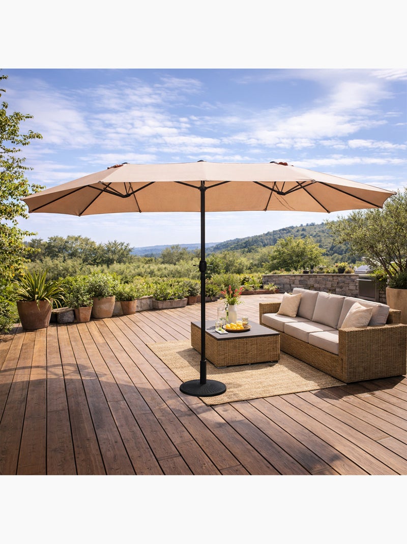 VENICE Parasol rectangulaire double 2,7x4,6m taupe Taupe - Kiabi