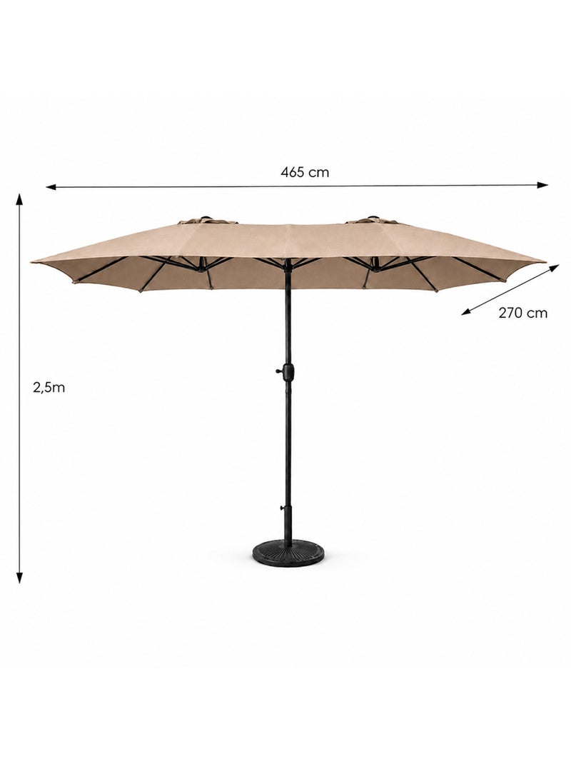VENICE Parasol rectangulaire double 2,7x4,6m taupe Taupe - Kiabi