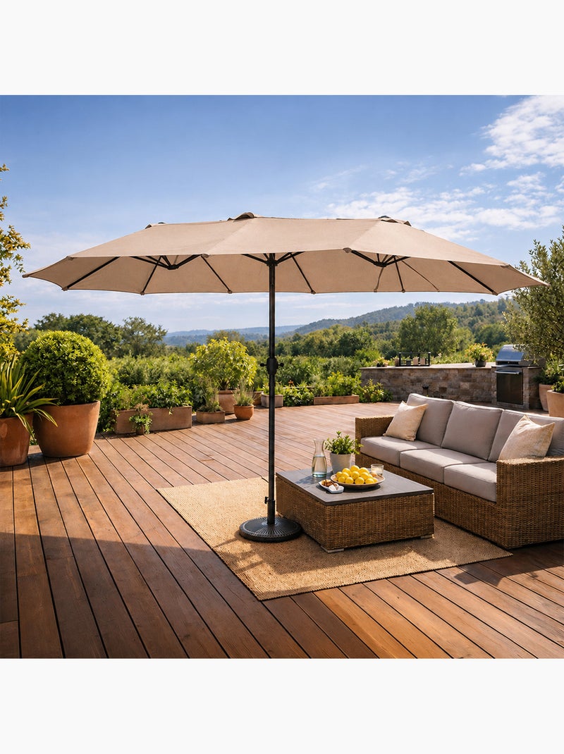 VENICE Parasol rectangulaire double 2,7x4,6m taupe Taupe - Kiabi
