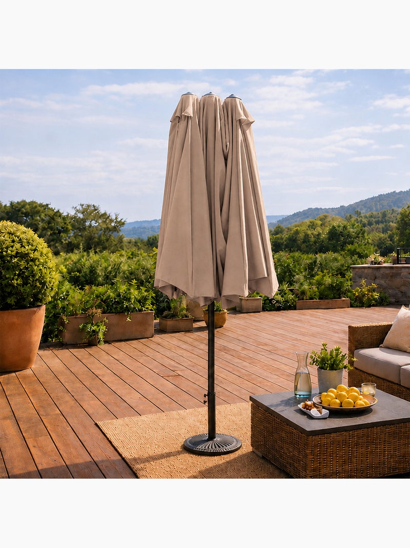 VENICE Parasol rectangulaire double 2,7x4,6m taupe Taupe - Kiabi