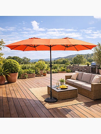 VENICE Parasol rectangulaire double 2,7x4,6m taupe