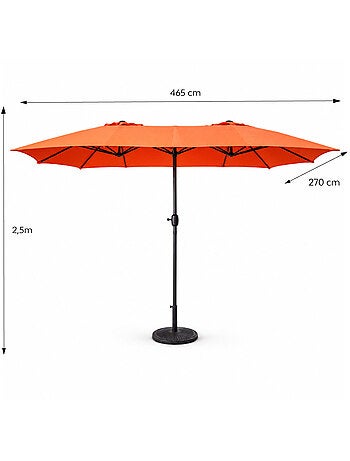 VENICE Parasol rectangulaire double 2,7x4,6m taupe