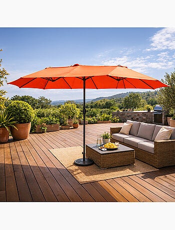 VENICE Parasol rectangulaire double 2,7x4,6m taupe