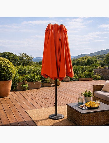VENICE Parasol rectangulaire double 2,7x4,6m taupe