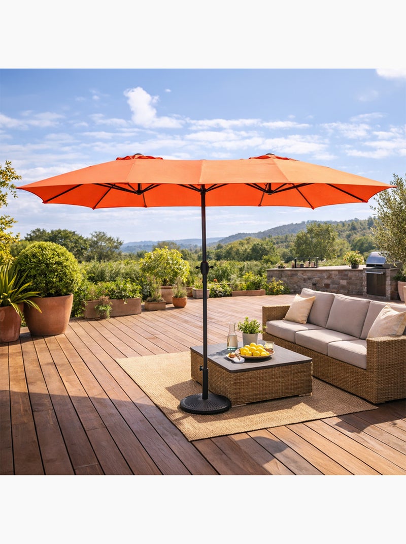 VENICE Parasol rectangulaire double 2,7x4,6m terracotta Terracotta - Kiabi