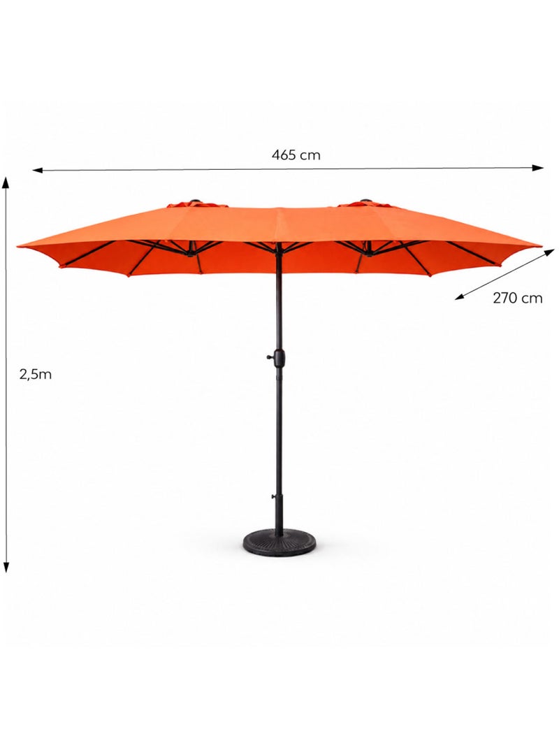 VENICE Parasol rectangulaire double 2,7x4,6m terracotta Terracotta - Kiabi