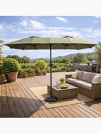VENICE Parasol rectangulaire double 2,7x4,6m taupe