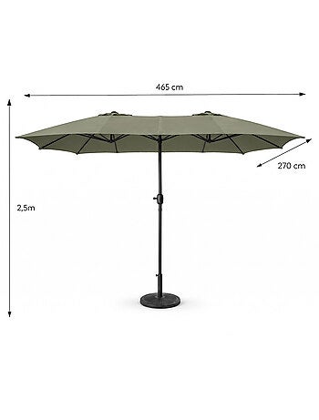 VENICE Parasol rectangulaire double 2,7x4,6m taupe