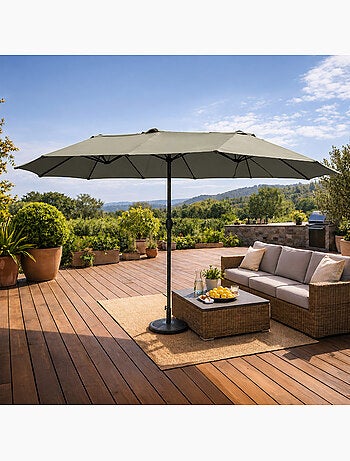VENICE Parasol rectangulaire double 2,7x4,6m taupe