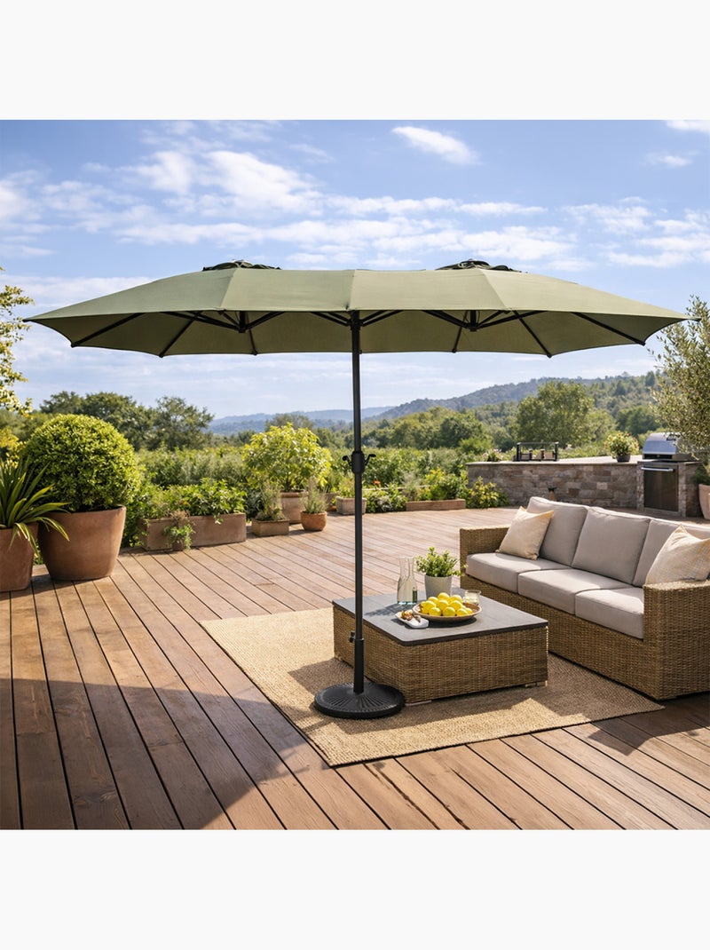 VENICE Parasol rectangulaire double 2,7x4,6m vert Vert - Kiabi