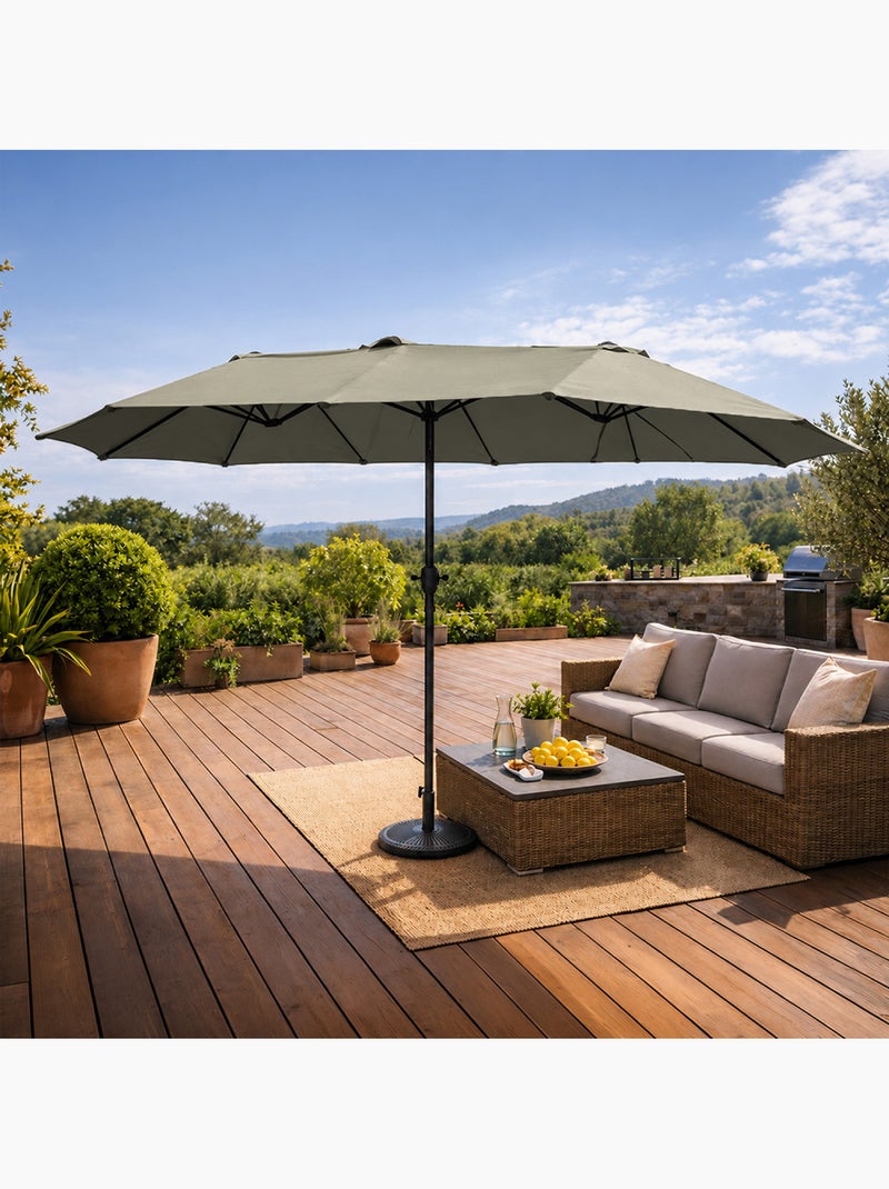 VENICE Parasol rectangulaire double 2,7x4,6m vert Vert - Kiabi