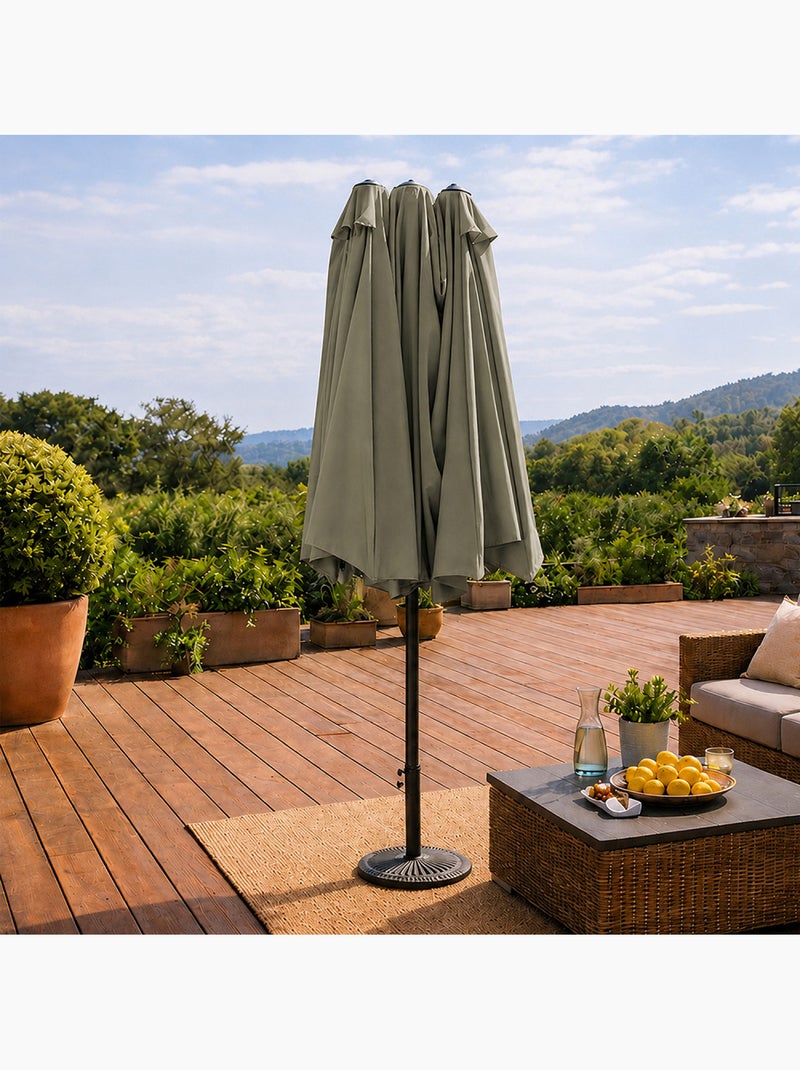VENICE Parasol rectangulaire double 2,7x4,6m vert Vert - Kiabi