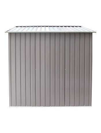 VENTOUX Abri de jardin avec abri bûches 6,53 m² en acier gris