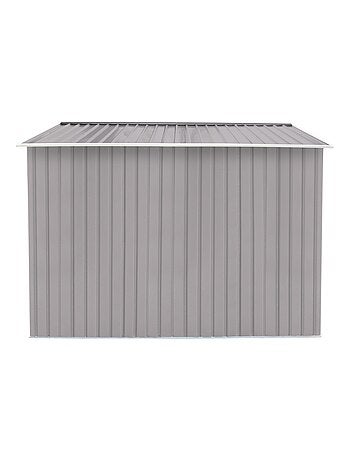 VENTOUX Abri de jardin avec abri bûches 8,72 m² en acier gris