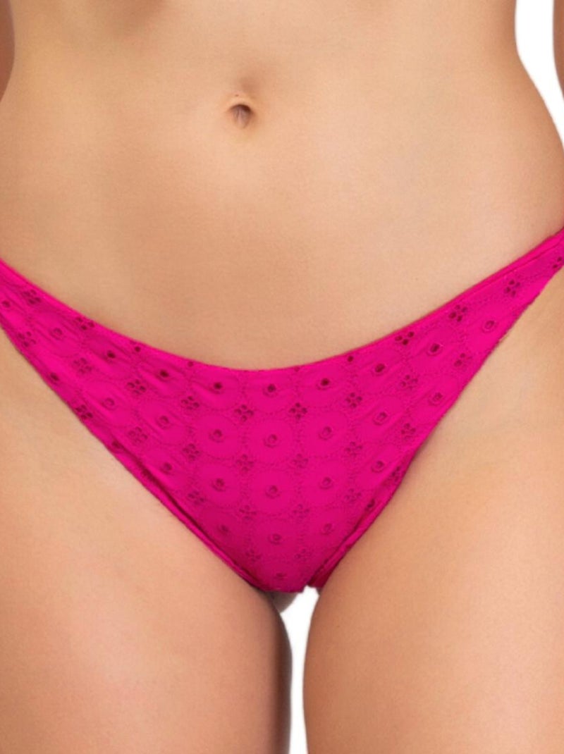 Verdissima Bain - Bas de bikini brésilien broderie anglaise Sangallo Rose - Kiabi