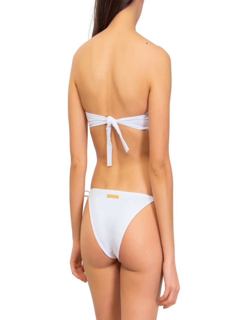 Verdissima Bain - Bas de bikini  tanga à nouettes Casa Di Bambole Blanc - Kiabi