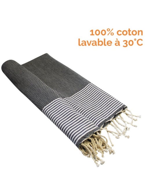 Véritable fouta Tunisienne nid d'abeille 100% coton 380g - Vivezen - Kiabi Véritable fouta Tunisienne nid d'abeille 100% coton 380g - Vivezen - Kiabi