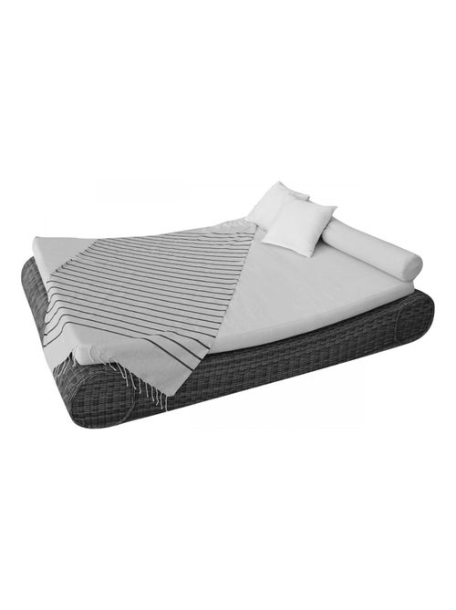 Véritable fouta Tunisienne tissage à plat 100% coton 380g - Horizon - Vivezen - Kiabi