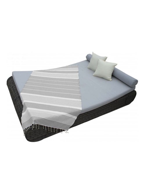 Véritable fouta Tunisienne tissage à plat 100% coton 380g - Horizon - Vivezen - Kiabi