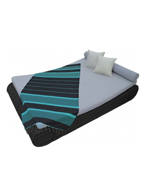 Véritable fouta Tunisienne tissage à plat 100% coton 380g - Horizon - Vivezen - Kiabi Véritable fouta Tunisienne tissage à plat 100% coton 380g - Horizon - Vivezen - Kiabi