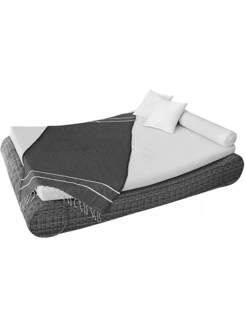 Véritable fouta Tunisienne tissage à plat 100% coton 380g - Horizon - Vivezen - Kiabi