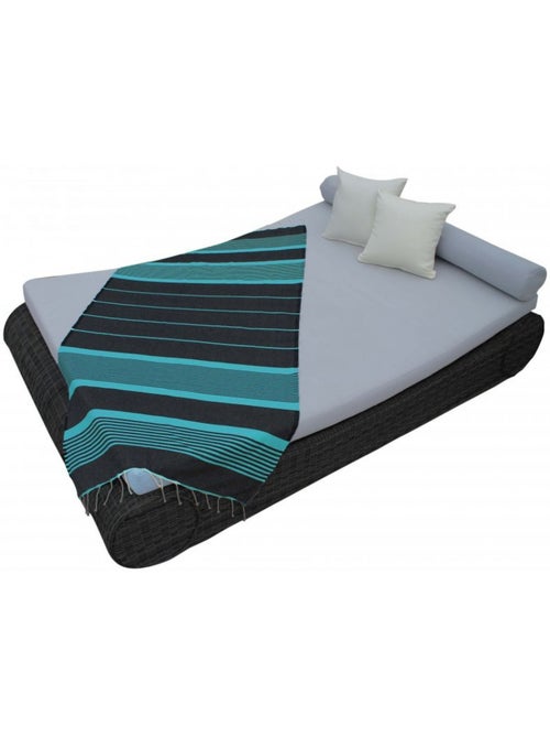 Véritable fouta Tunisienne tissage à plat 100% coton 380g - Vivezen - Kiabi