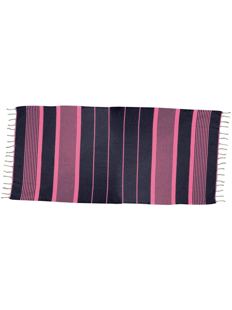 Véritable fouta Tunisienne tissage à plat 100% coton 380g - Vivezen Gris Rose Gris - Kiabi