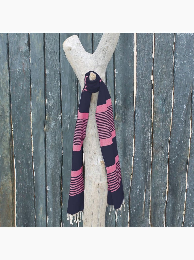 Véritable fouta Tunisienne tissage à plat 100% coton 380g - Vivezen Gris Rose Gris - Kiabi