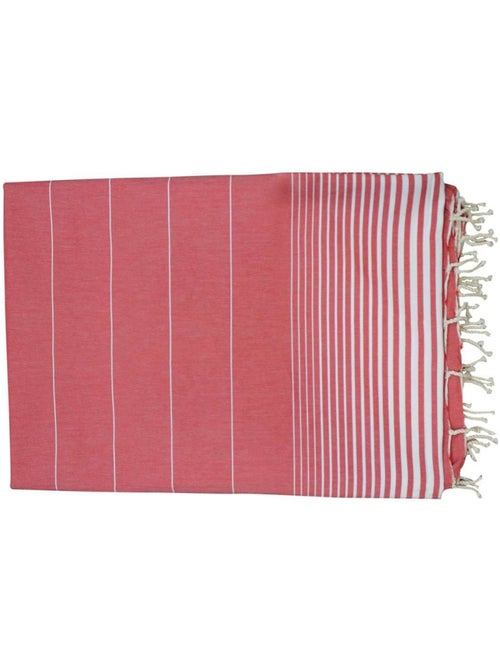 Véritable fouta Tunisienne XXL tissage à plat 30% coton et 70% de lin 380g - Vivezen - Kiabi Véritable fouta Tunisienne XXL tissage à plat 30% coton et 70% de lin 380g - Vivezen - Kiabi