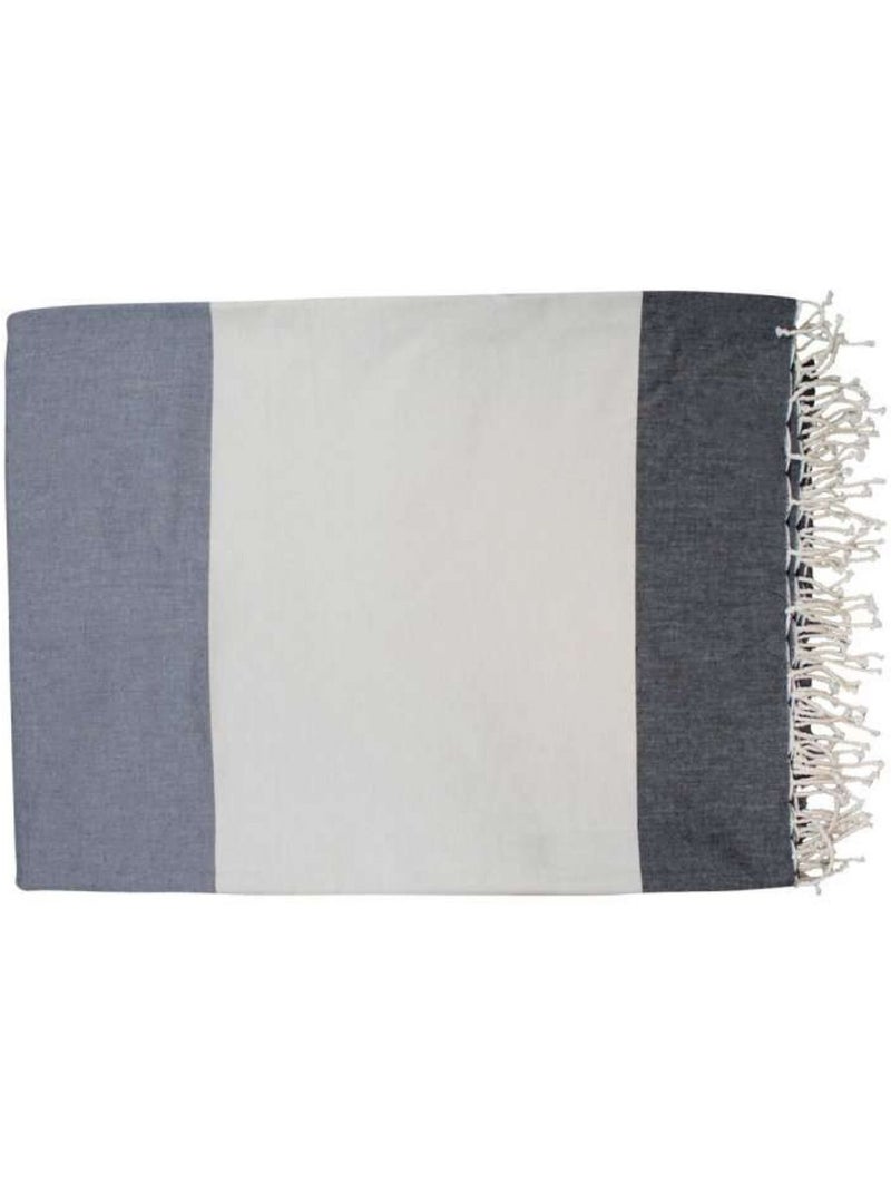 Véritable fouta Tunisienne XXL tissage à plat 30% coton et 70% de lin 380g - Vivezen Rouge - Kiabi