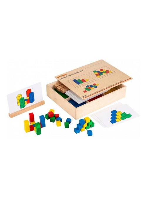 Verti-blocs - construire du 2D au 3D - jeu Montessori - Kiabi