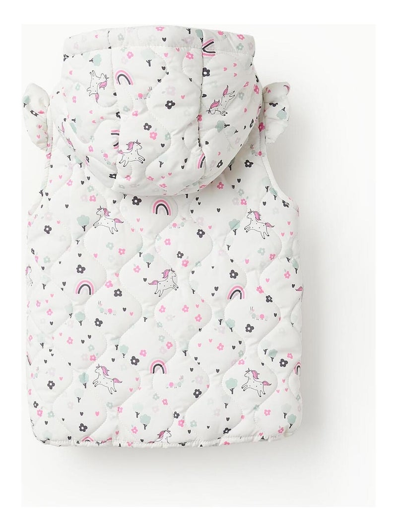 Vest sans manches avec capuche et volants NEW YORK Beige clair - Kiabi